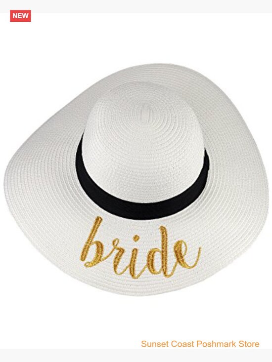 Women\'s Paper Weaved Crushable Floppy Brim Sun Hat with Embroidered Quote main image 4